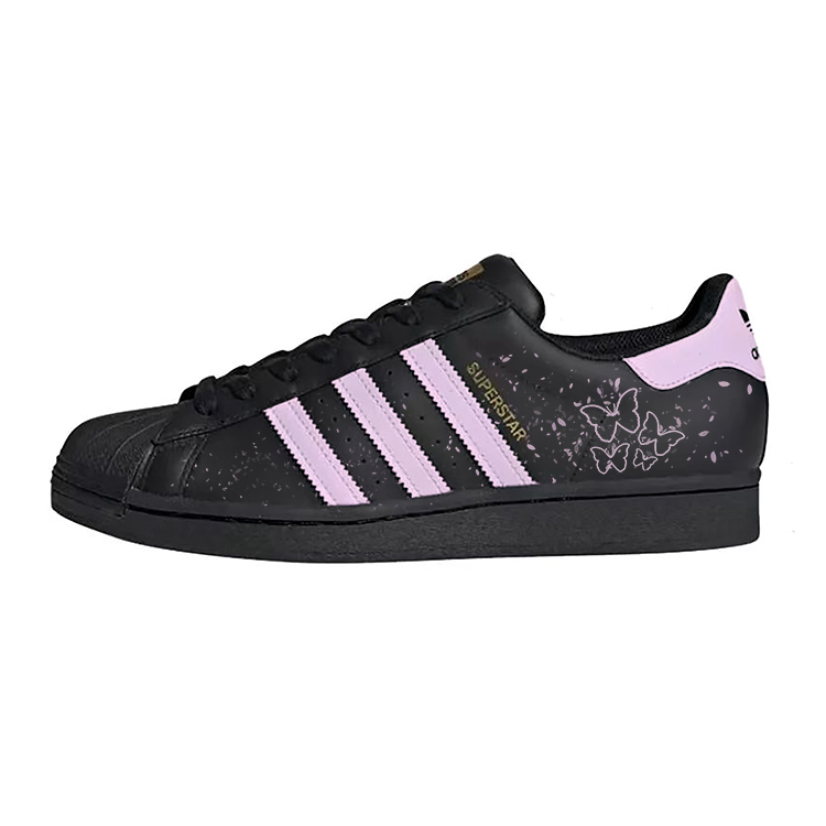 Adidas Originals SUPERSTAR Anti-Slip And Wear-Resistant Water-Resistant Low-Top Skateboard Shoes Unisex Black Pink