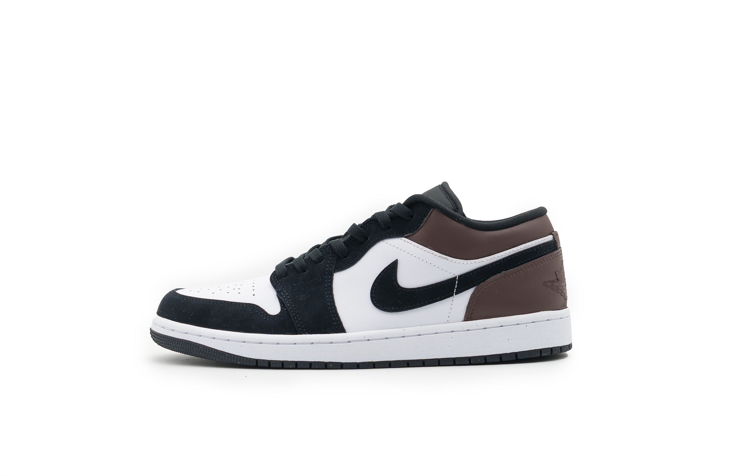 Jordan Air Jordan 1 Slip Resistant Abrasion Resistant Low top Vintage Basketball Shoes Unisex Black Brown