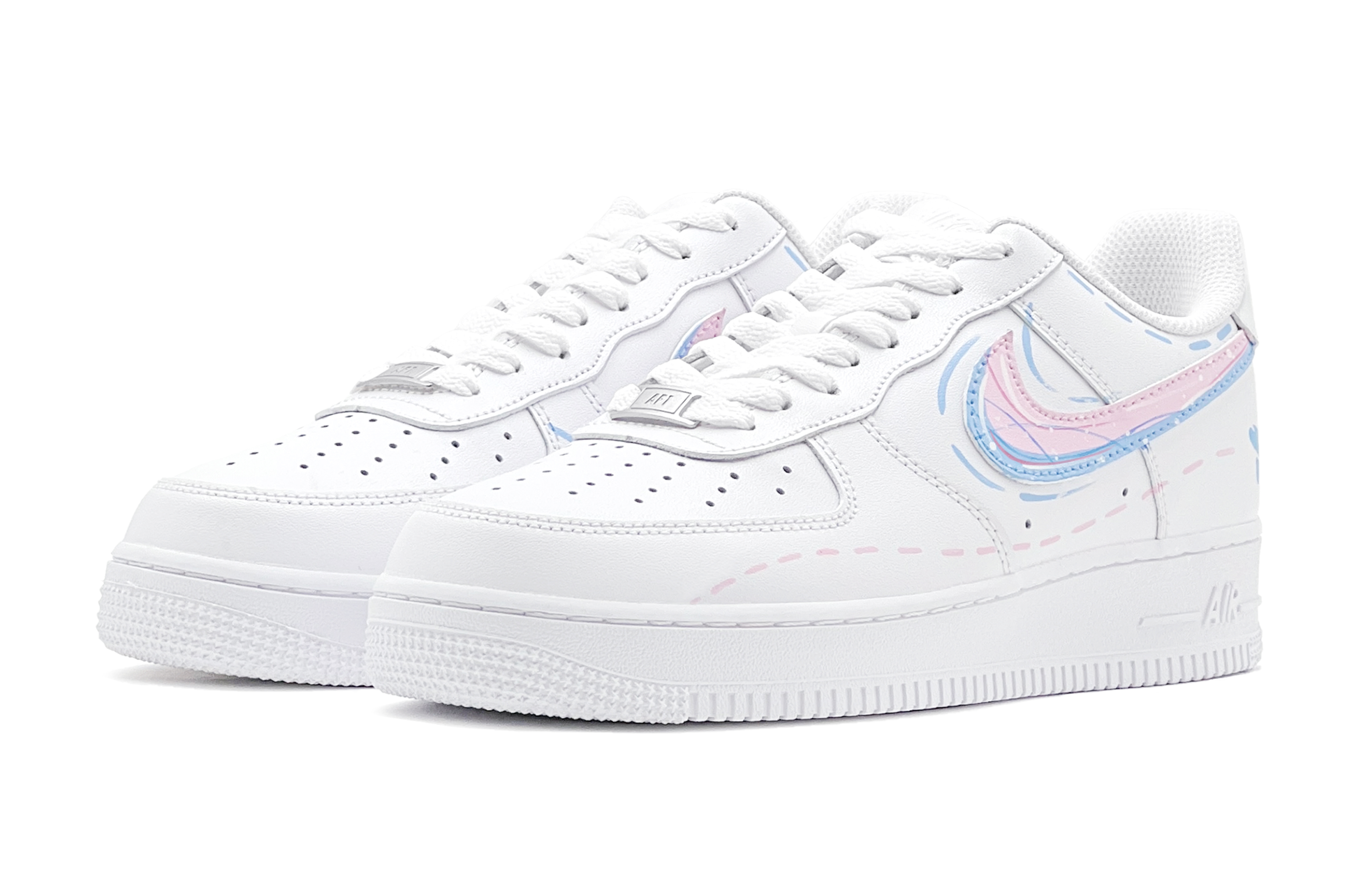 Nike Air Force 1 Low Low-Top Skateboard Shoes GS Pink Blue купить в интернет-магазине Yoocart с быстрой доставкой по России.