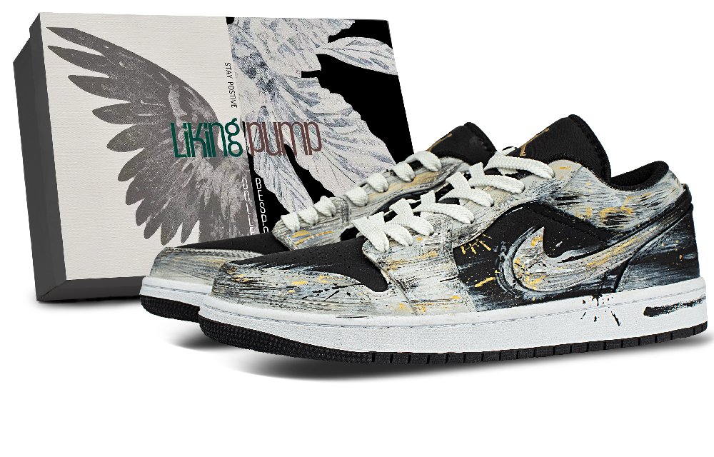Jordan Air Jordan 1 Abrasion Resistant Low Top Vintage Basketball Shoes Unisex Dark Gray
