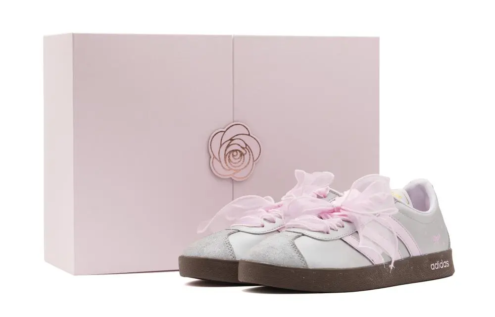 Adidas VL COURT 2.0 Abrasion Resistant Low top Skateboard Shoes Women's Gray Pink