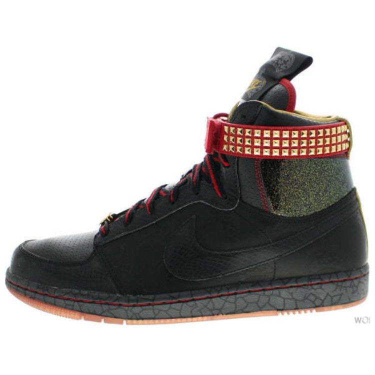 Mighty Crown x Nike Anti Slip Wear Resistant High Top Skateboard Shoes Unisex Black Red
