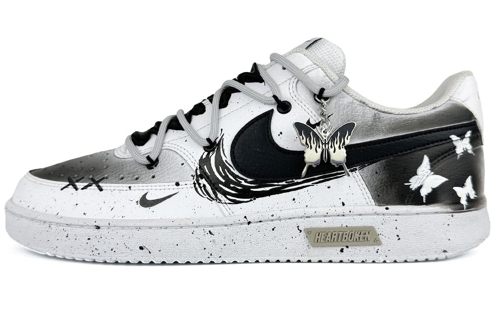 Nike Court Vision 1 Low Low-Top Skateboard Shoes Men's White Black