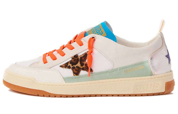 Golden Goose Yeah Lion Constellation Stars Stylish Skateboarding Shoes Men's White Orange