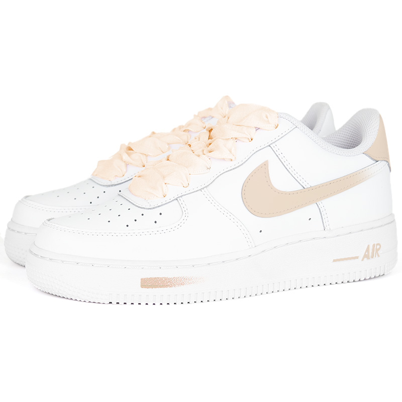 Nike Air Force 1 White Sneakers, Air Force 1 Abrasion Resistant Low top Skateboard Shoes Unisex White Orange купить в интернет-магазине Yoocart с быстрой доставкой по России.