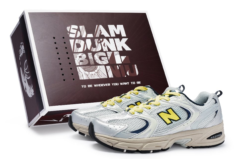 New Balance NB 530 Slip Resistant And Breathable Low Top Running Shoes Unisex Gray Silver Yellow
