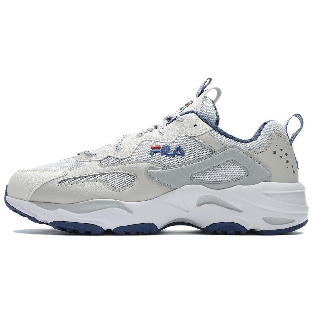 FILA Tracer Durable Breathable Lightweight Low-Top Casual Shoes Men's White Gray