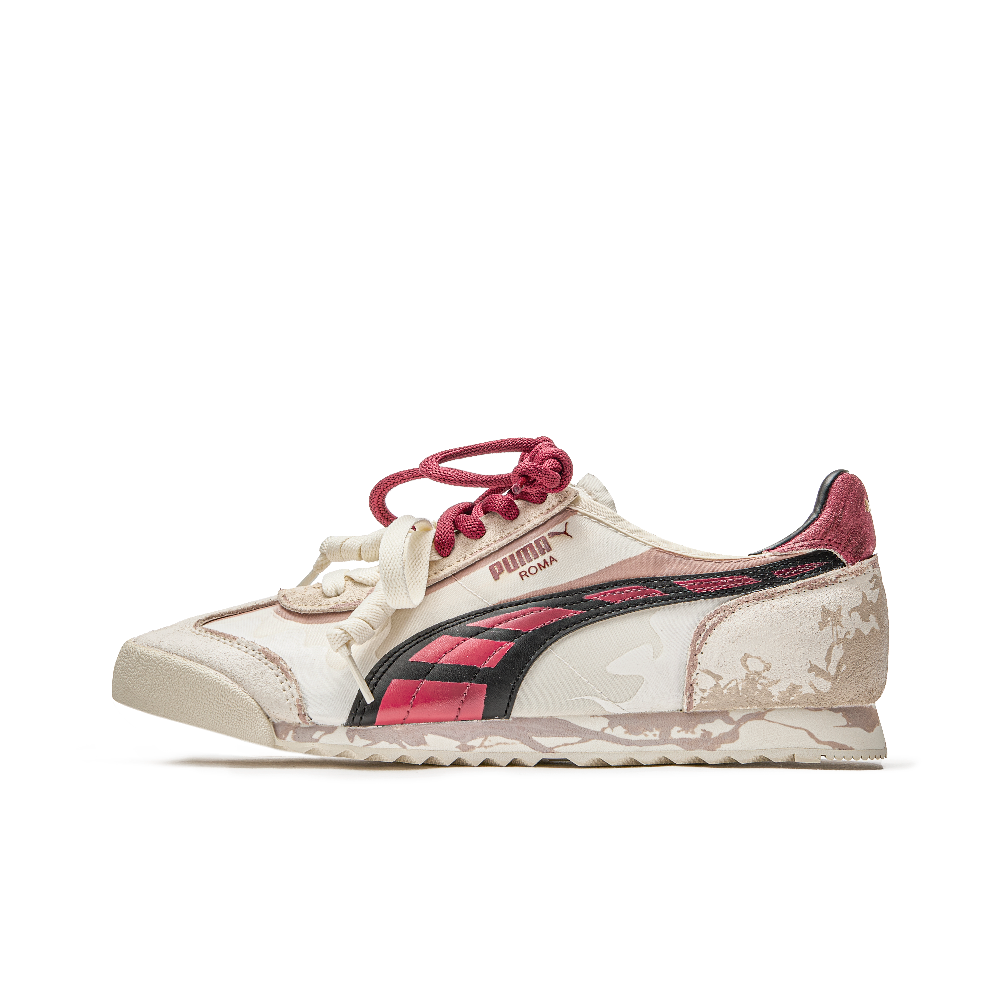 PUMA Roma Og Nylon Cushioning, Slip Resistant, And Abrasion Resistant Low Top Training Shoes Unisex Beige Brown Red