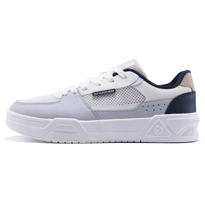 361° Walk Slip Resistant And Abrasion Resistant Coverage Low Top Skateboard Shoes Men's White Gray Blue