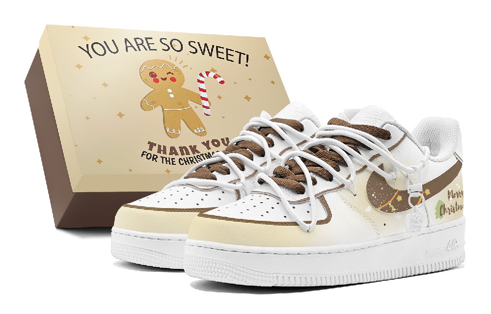Nike Air Force 1 Slip-Resistant Low-Top Skateboard Shoes Men's Yellow Brown