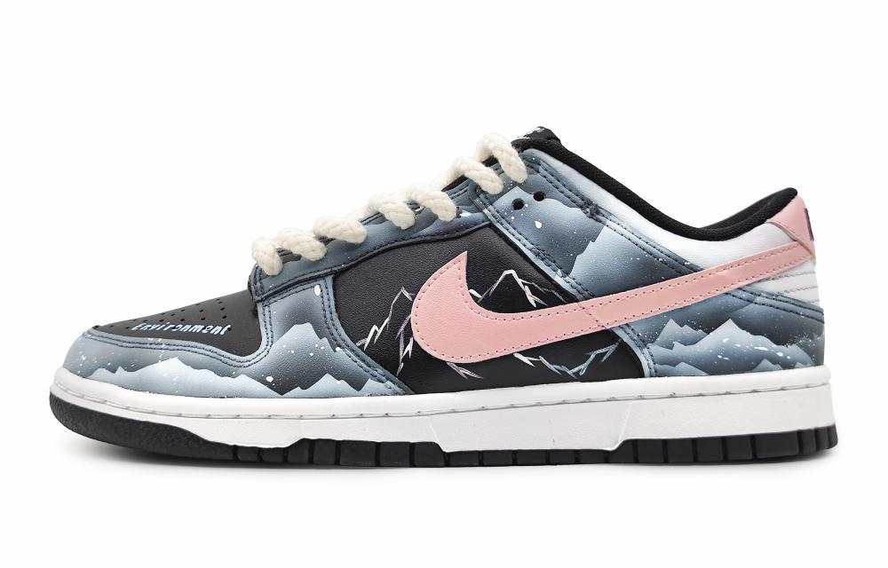 Nike Dunk Low Anti-Slip Wear-Resistant Low-Top Skateboard Shoes GS Black Pink