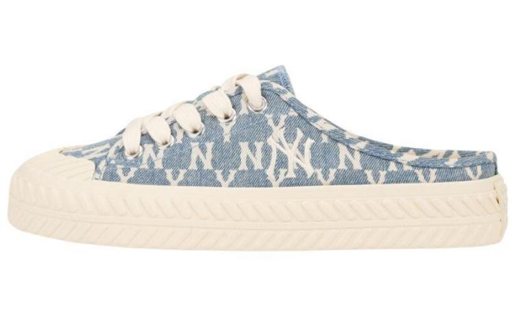 MLB Playball Mule Mono Denim Wear-Resistant Low-Top Canvas Shoes Unisex Blue