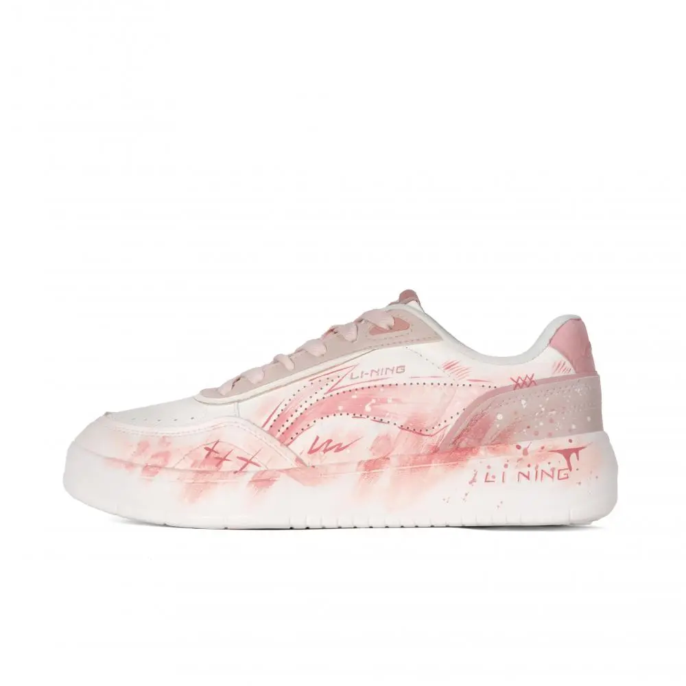 LiNing Su Slip Resistant, Abrasion Resistant, Breathable Low Top Skateboard Shoes Women's White Pink