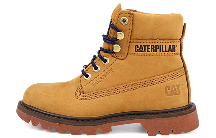 CAT Watershed WP Wear-Resistant Slip-Resistant Short Outdoor Boots Women's Brown Yellow