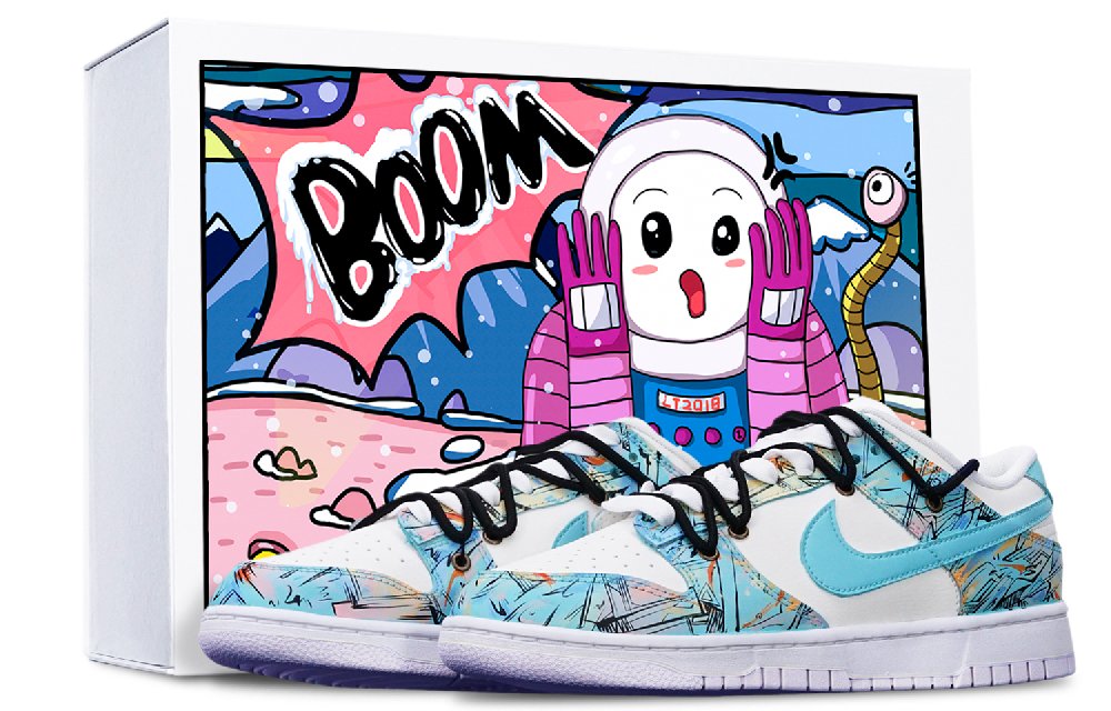 Nike Dunk Low Anti-Slip And Wear-Resistant Lightweight Low-Top Skateboard Shoes GS Blue White