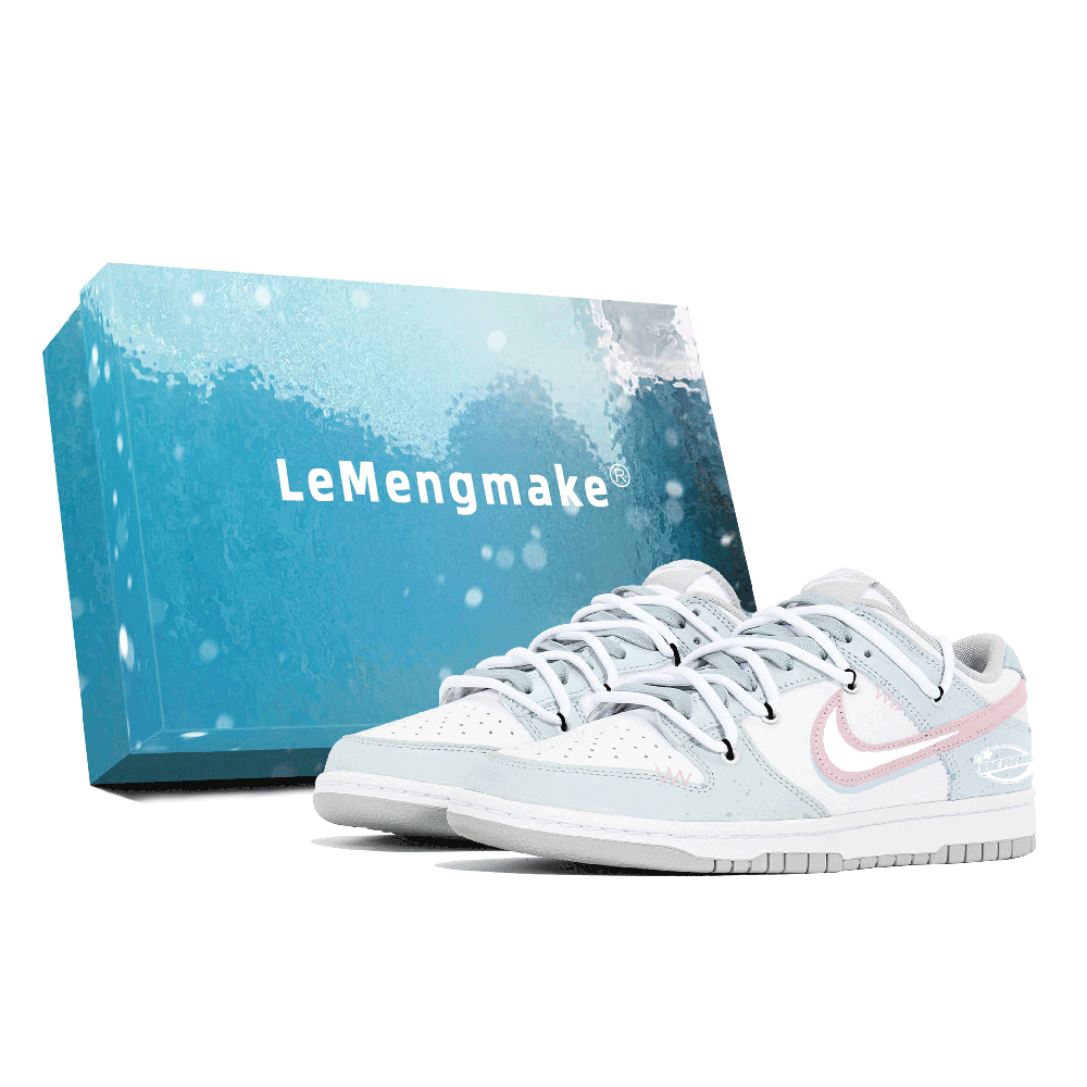 Nike Dunk Joy Lemon Abrasion-Resistant Low-Top Skateboard Shoes Men's Blue Pink