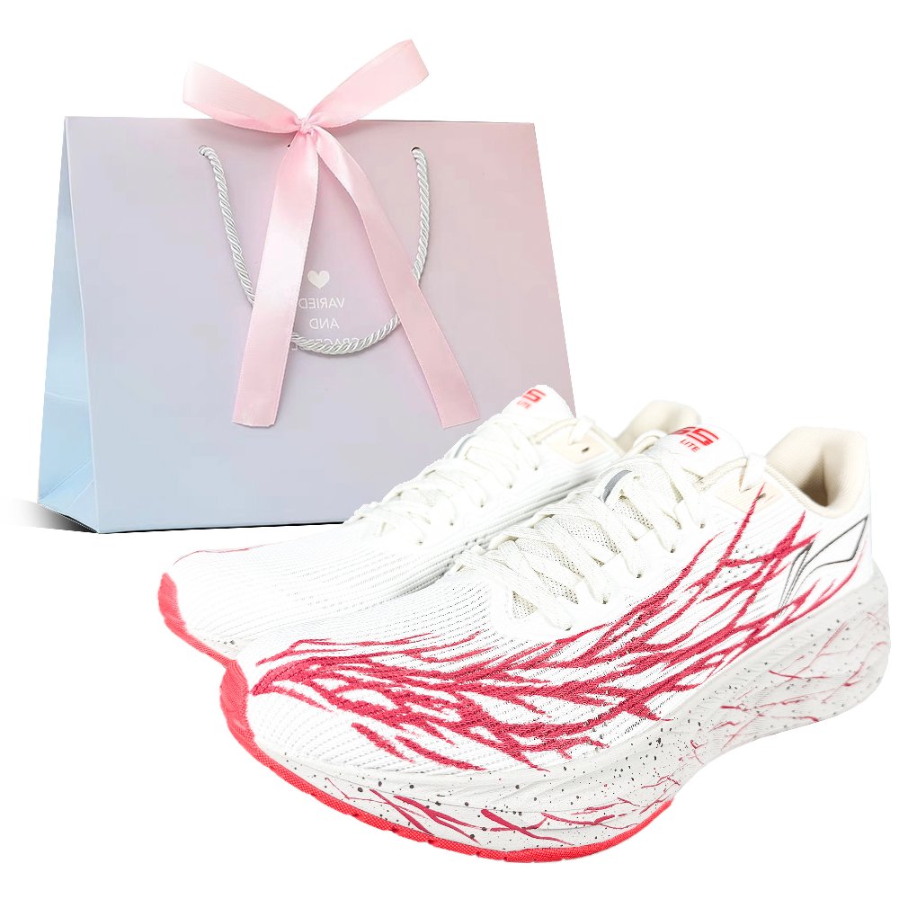 LiNing Wuyue 2.0 Cushioning, Wear Resistant Low Top Casual Running Shoes Men's White Pink