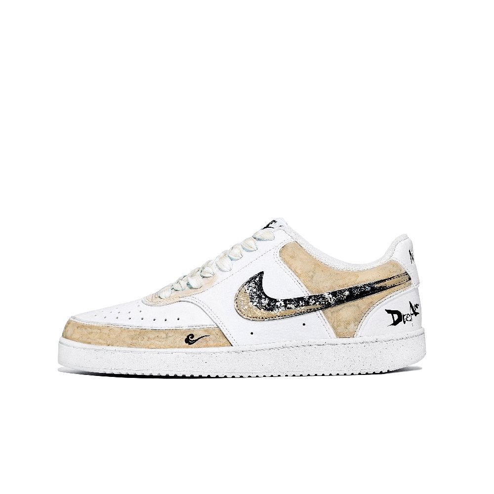 Nike Court Vision 1 Abrasion Resistant Balance Low Top Skateboard Shoes Men's Brown Yellow