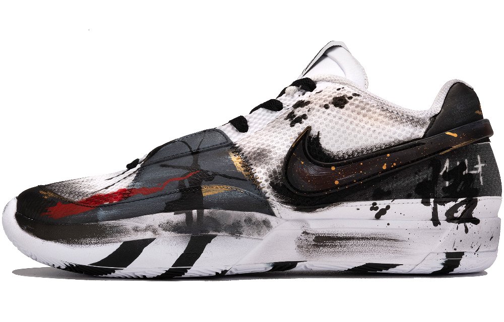 Nike Ja 1 Wear-Resistant Low-Top Basketball Shoes Men's Black White