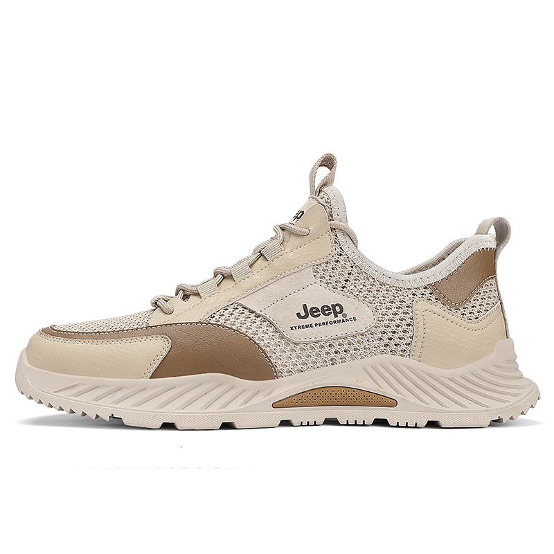 Jeep Low Top Mountaineering Hiking Shoes Men's Beige