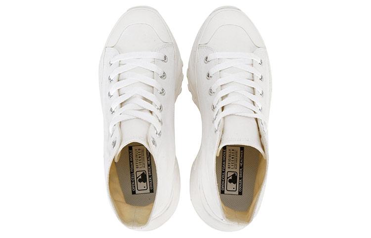 MLB Chunky Anti-Slip And Wear-Resistant Breathable High-Top Canvas Shoes Unisex White