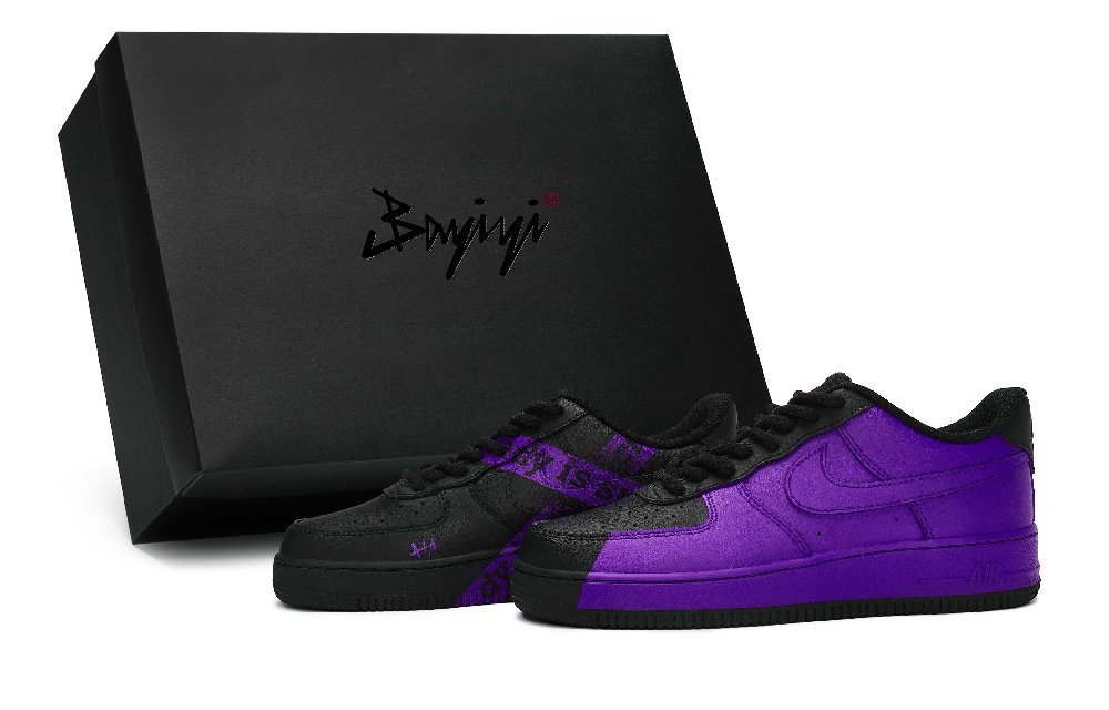 Nike Air Force 1 07 811 Manufacturing, Phantom Joker, Special Shoe Box Low Top Skateboard Shoes Unisex Black Purple