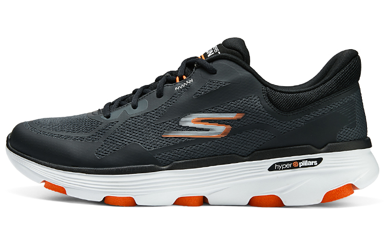 Skechers Cushioning, Wear Resistant Low Top Running Shoes Men's Gray Orange