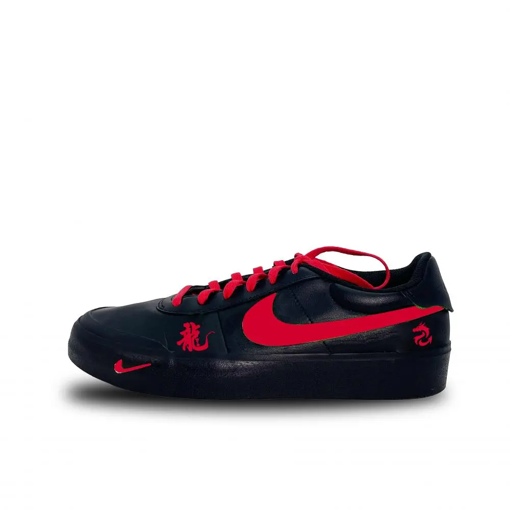 Nike Court Shot Red Scale Step Wear resistant And Lightweight Low top Skateboard Shoes Unisex Black Red