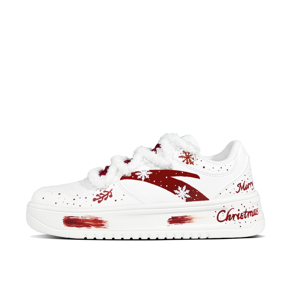 Anta Wear-resistant And Lightweight Low-Top Skateboard Shoes Women's White Red