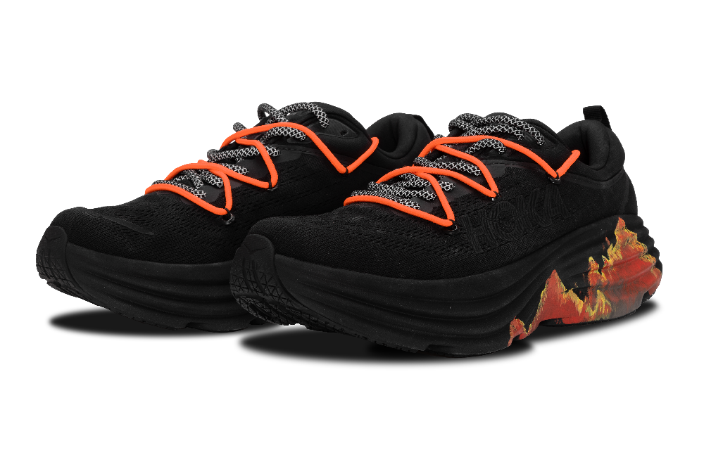 HOKA ONE ONE Bondi 8 Running Shoes Men Low Top Orange Yellow