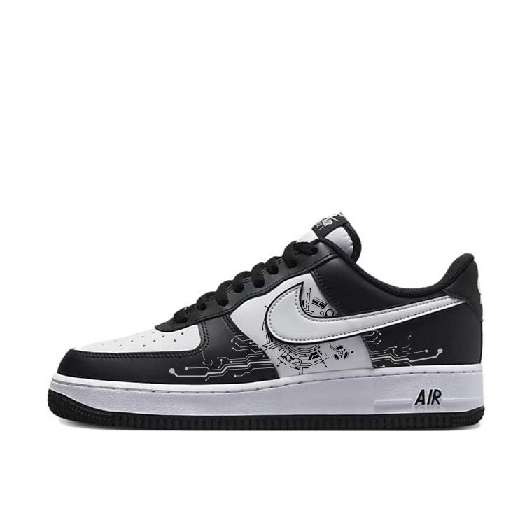 Nike Air Force 1 Anti-Slip And Wear-Resistant Lightweight Low-Top Skateboard Shoes Unisex Black White