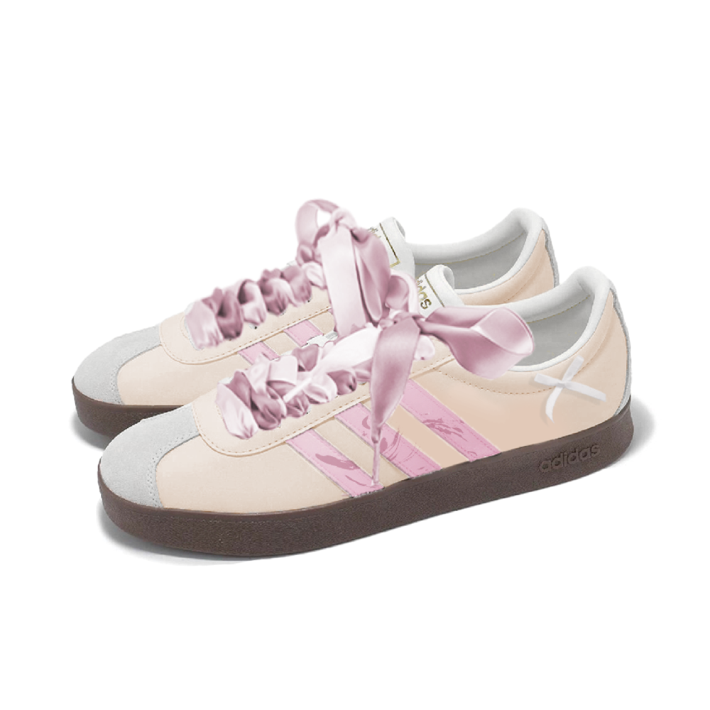 Adidas VL COURT 2.0 Slip Resistant Abrasion Resistant Low top Skateboard Shoes Women's Pink