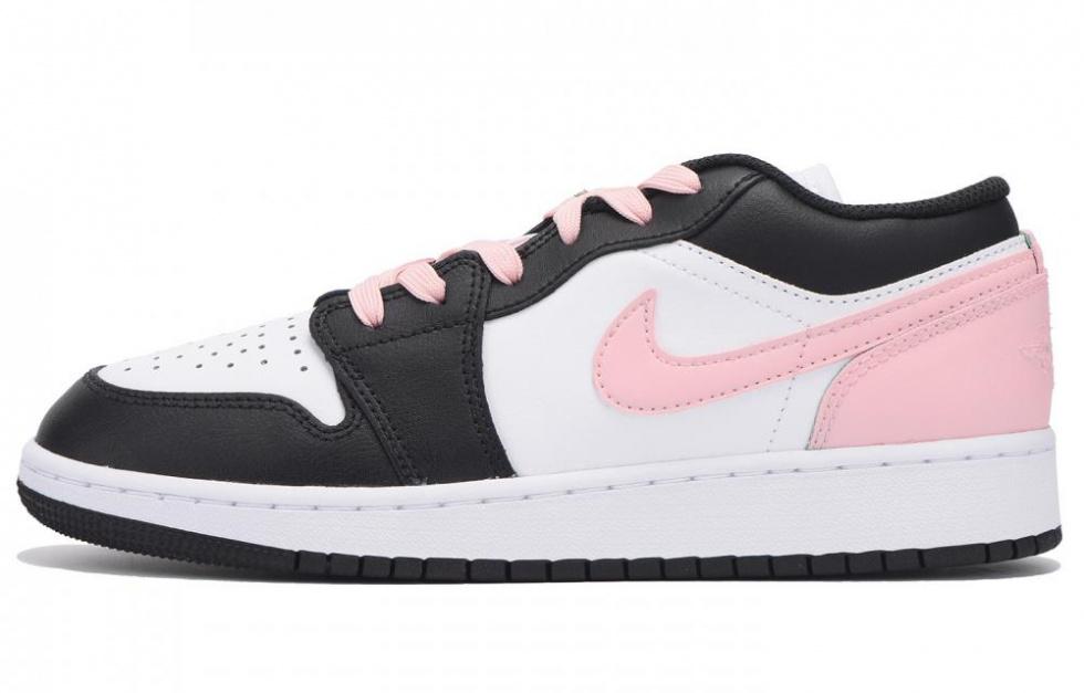 Jordan Air Jordan 1 Slip-Resistant Coverage Low-Top Vintage Basketball Shoes GS Black Pink