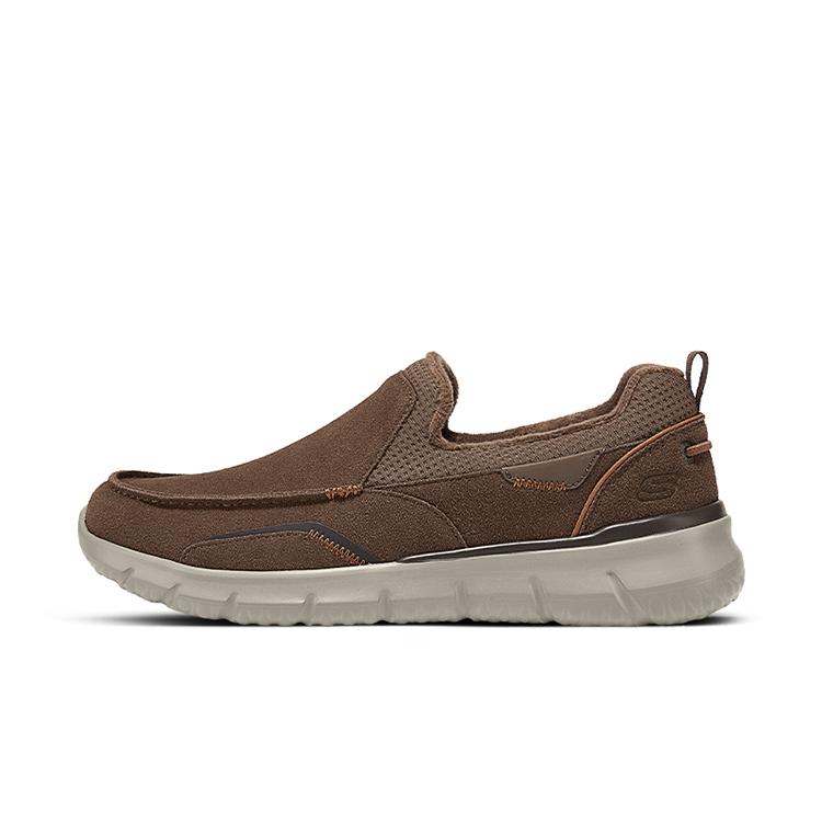 Skechers Cushioned Slip-Resistant Low-Top Casual Shoes Men's Brown