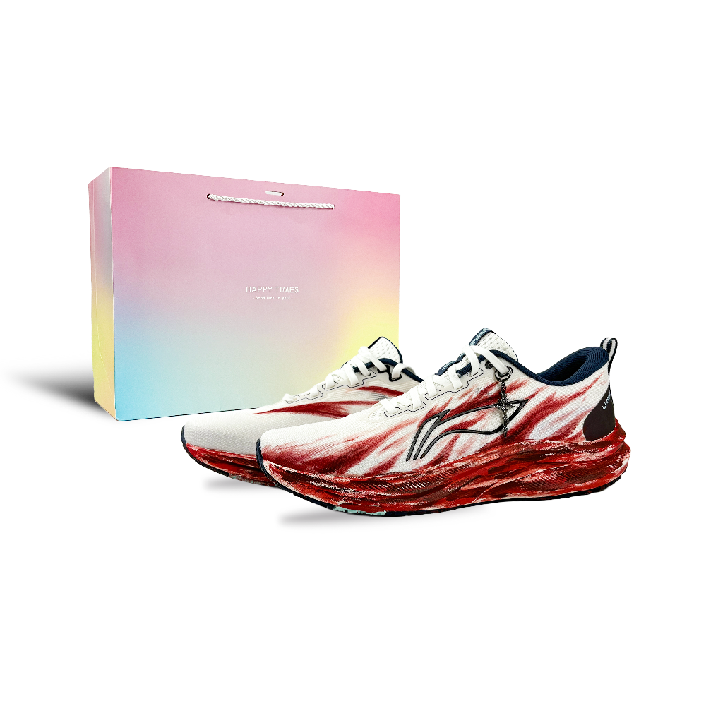 LiNing Red Hare 8 Cushioning And Breathable Low Top Casual City Commute Running Shoes Men's Flame Red