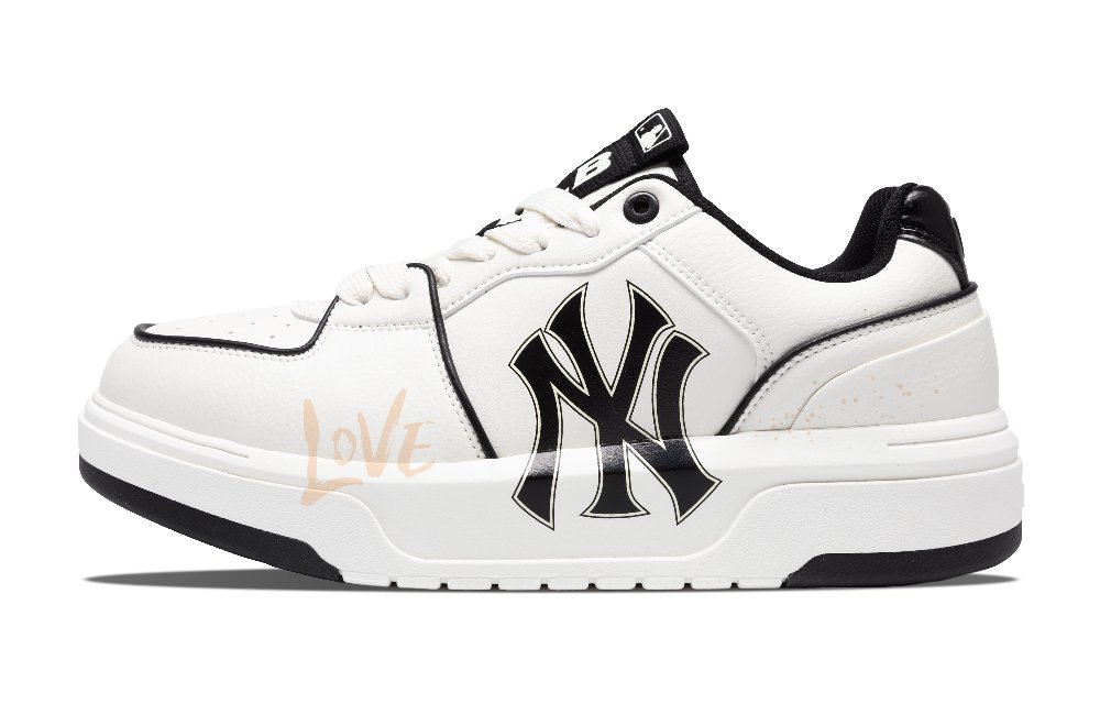 MLB Chunky Liner Slip-Resistant Low-Top Skateboard Shoes Unisex White Orange