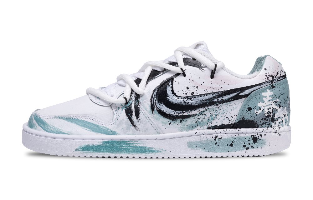 Nike EBERNON Low Top Skateboard Shoes Men's White Green