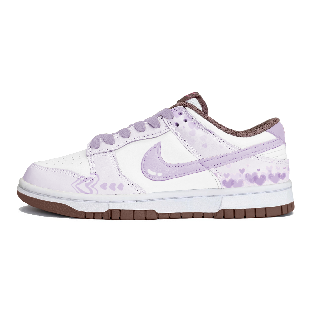 Nike Dunk Slip-Resistant Low-Top Skateboard Shoes Women's Purple White