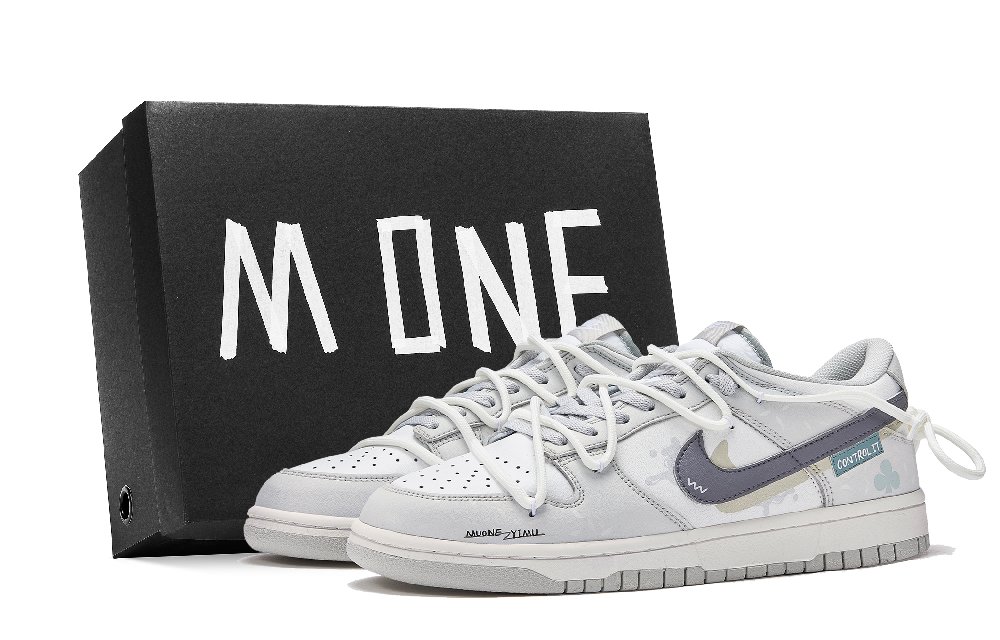 Nike Dunk Low Reverse Flow Slip-Resistant Cushioning Low-Top Skateboard Shoes Women's Gray White