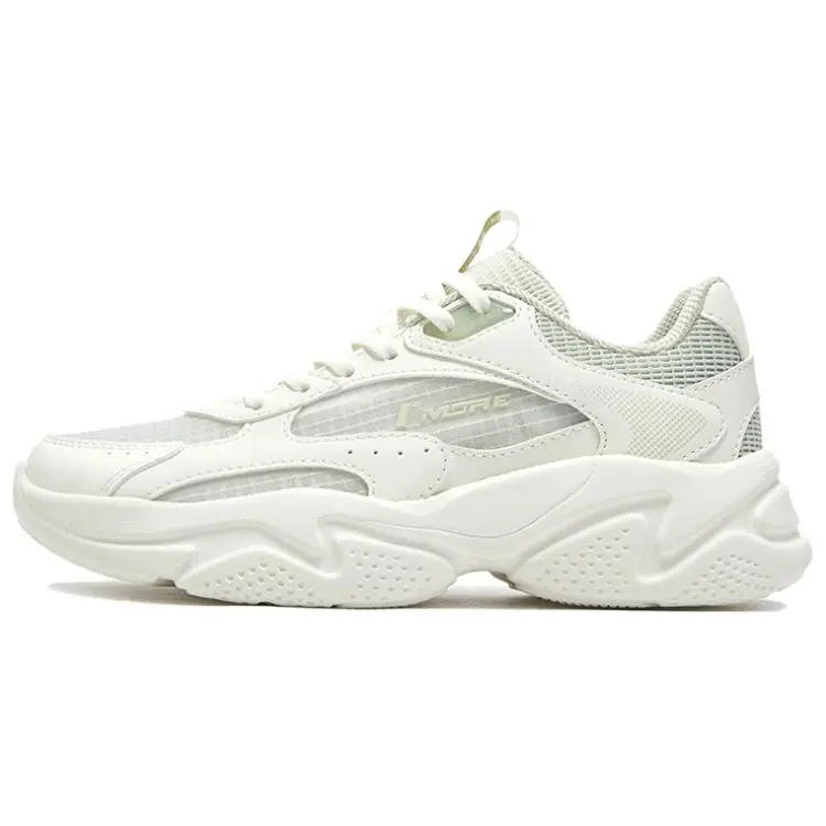 361° Cushioning And Abrasion Resistant Coverage Low Top Chunky Sneakers Women's Feather White Ore Gray Green