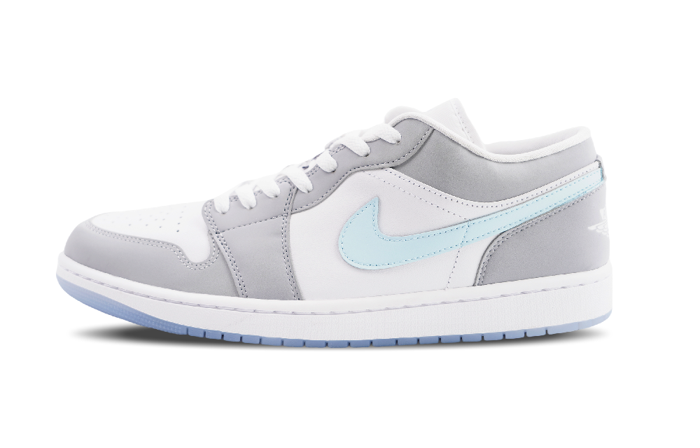 Jordan Air Jordan 1 Low Top Vintage Basketball Shoes Women's Gray Blue