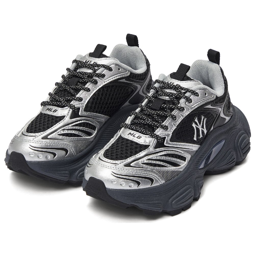 MLB New York Yankees Anti-Slip Wear-Resistant Low-Top Chunky Sneakers Unisex Black