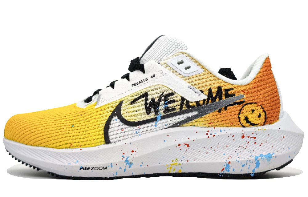 Nike Air Zoom Pegasus 40 Wear-Resistant Breathable Slip-Resistant Low-Top Running Shoes Men's Dynamic Yellow