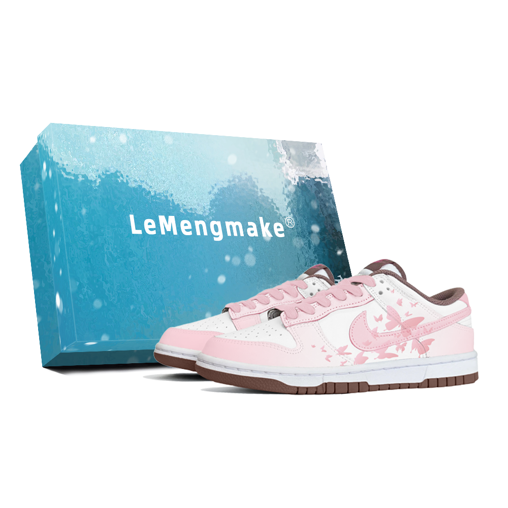 Nike Dunk Slip-Resistant Low-Top Skateboard Shoes Women's Pink White
