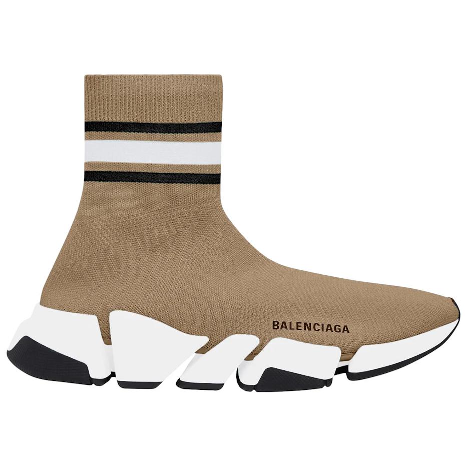 Balenciaga Speed 2.0 Recycled Knit Beige Stripes