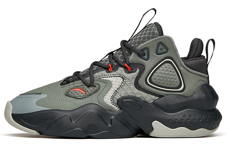 Anta Bastard Peak 2 Anti-Slip Wear-Resistant Mid-Top Chunky Sneakers Asphalt Gray