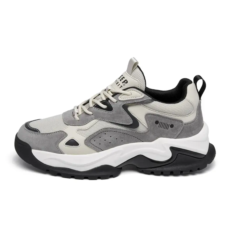 JEEP SPIRIT Abrasion Resistant, Breathable, Impact Resistant, Height Increasing Low top Outdoor Shoes Men's Gray