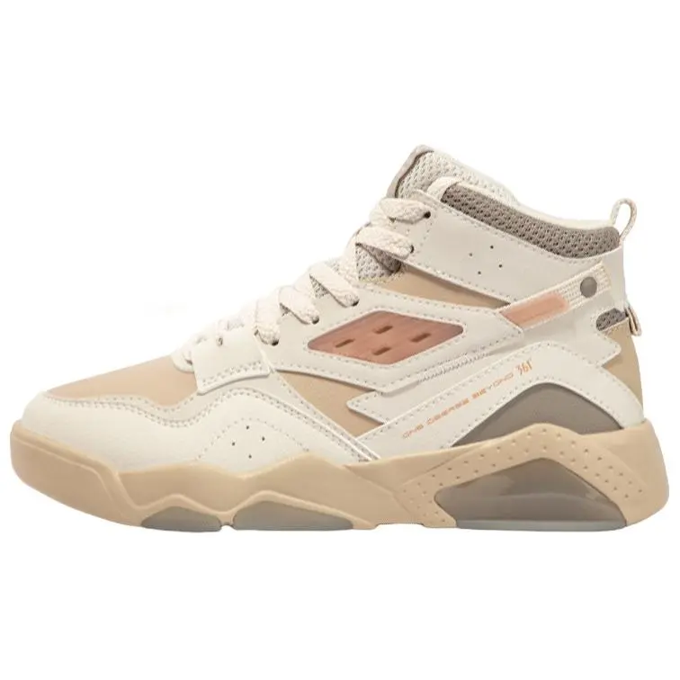 361° Anti-Slip Wear-Resistant High-Top Skateboard Shoes Women's Beige Brown