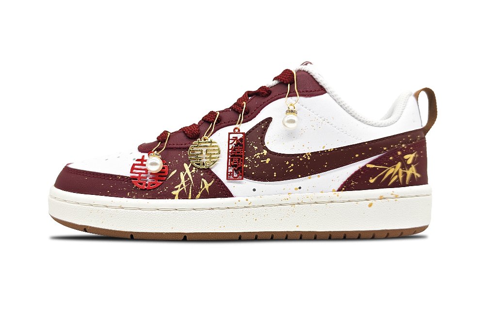 Nike Court Borough Low Top Skateboard Shoes Unisex Red White