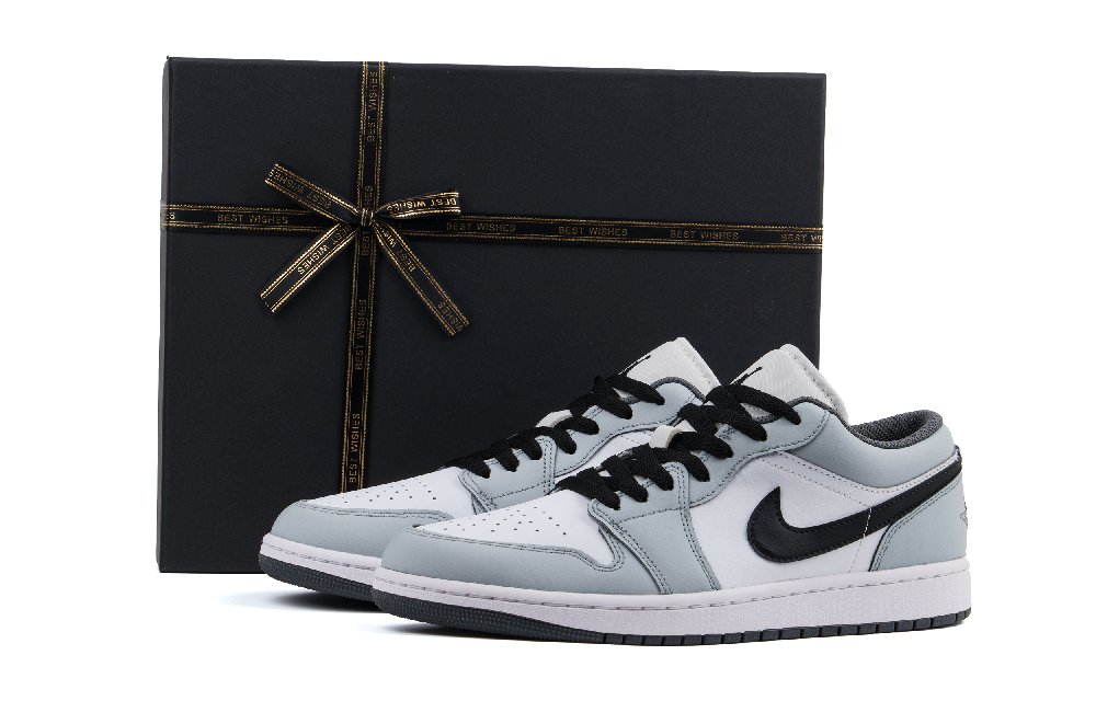 Jordan Air Jordan 1 Cushioning, Abrasion Resistant, Impact Resistant Low top Vintage Basketball Shoes Unisex Light Gray